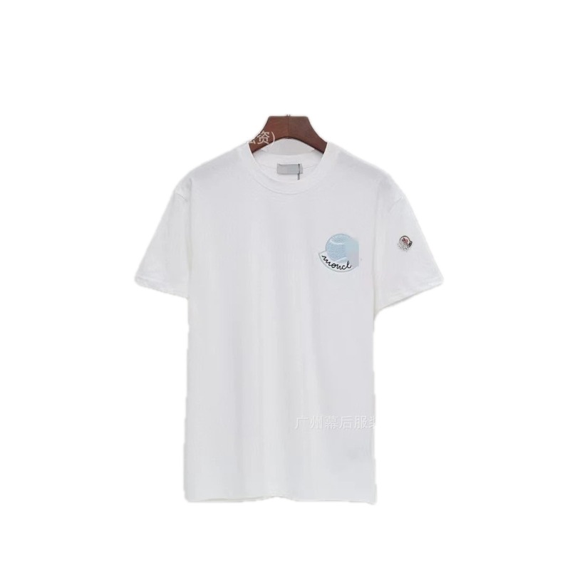 Moncler Embroidered Casual-style White T-Shirt