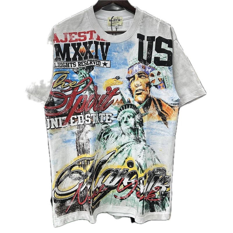 MAJESTIK American Vintage Printed White Short-sleeve T-shirt
