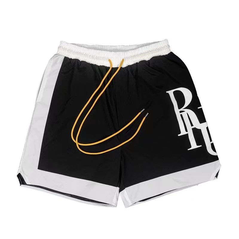 RHUDE Alphabet Wind Black and White Shorts
