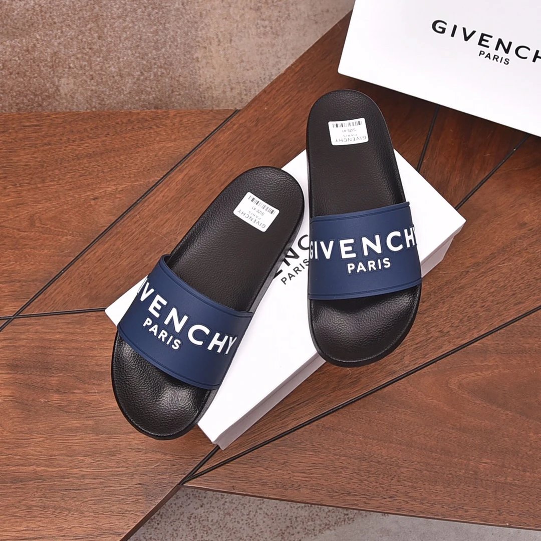 Givenchy Casual Letter Print Navy Blue Slides