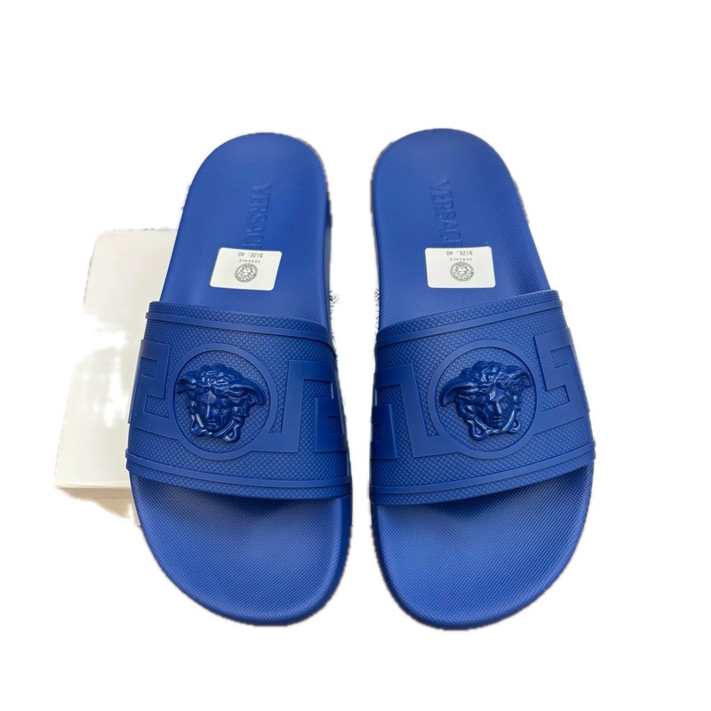 Versace Medusa Light Luxury Trendy Brand Blue Slides