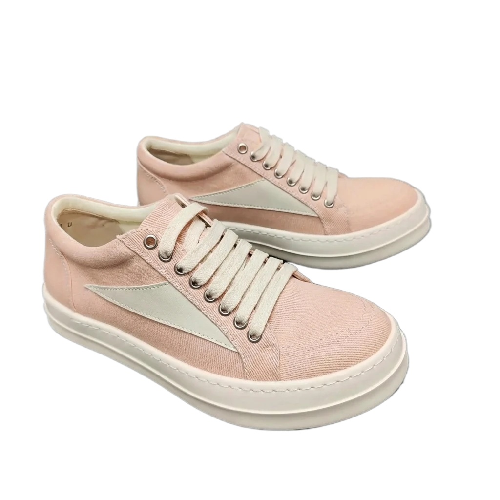 Rick Owens minimalist style pink sneakers