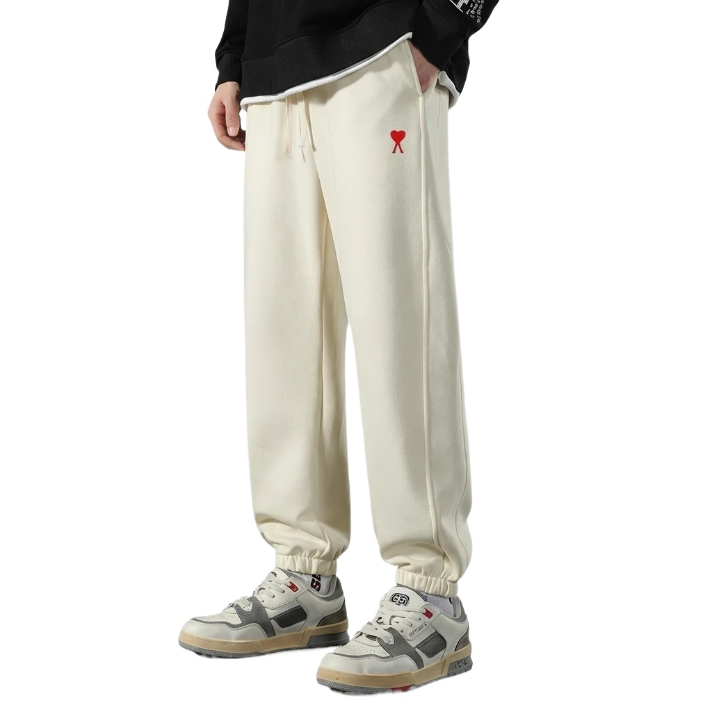 AMI & Easy Trendy Brand Casual Style Off-White Pants