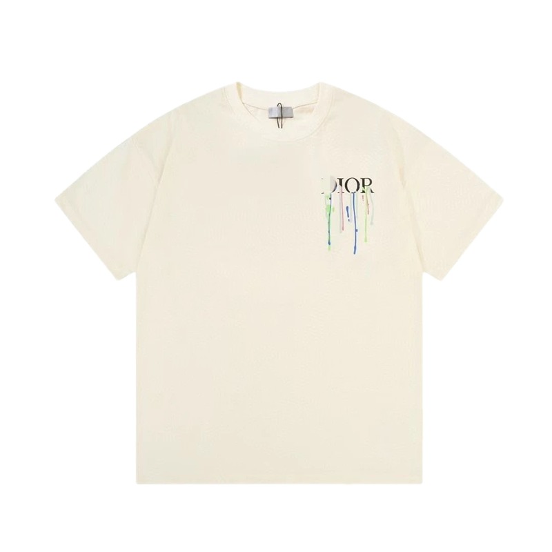 Dior Graffiti Print Street-style Off-white T-Shirt