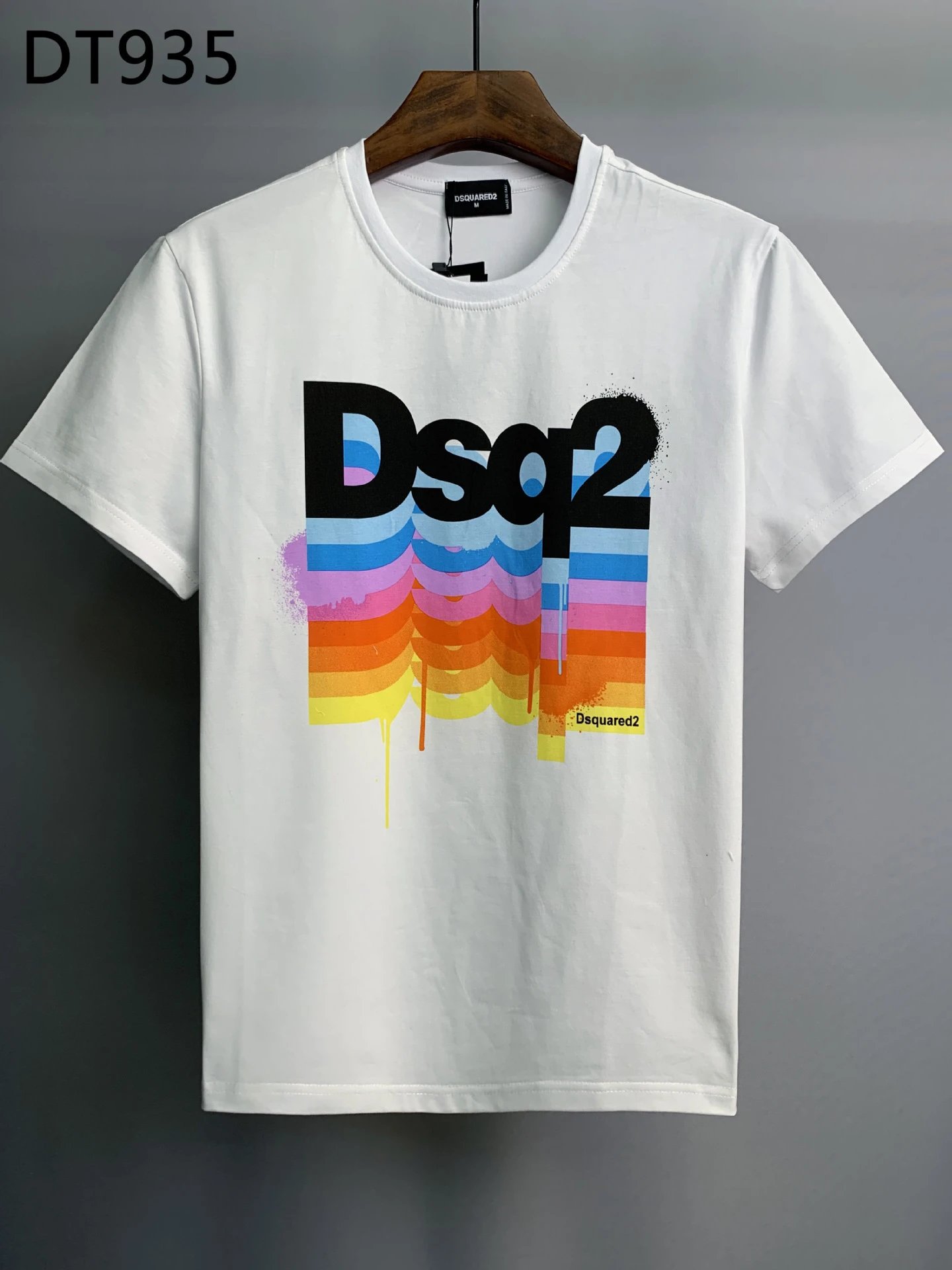 DSQ2 Gradient Print Street Style White T-Shirt