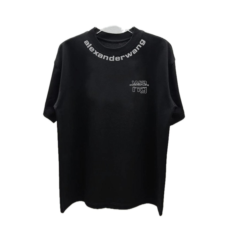 Alexander Wang Letter Print Street Style Black T-Shirt
