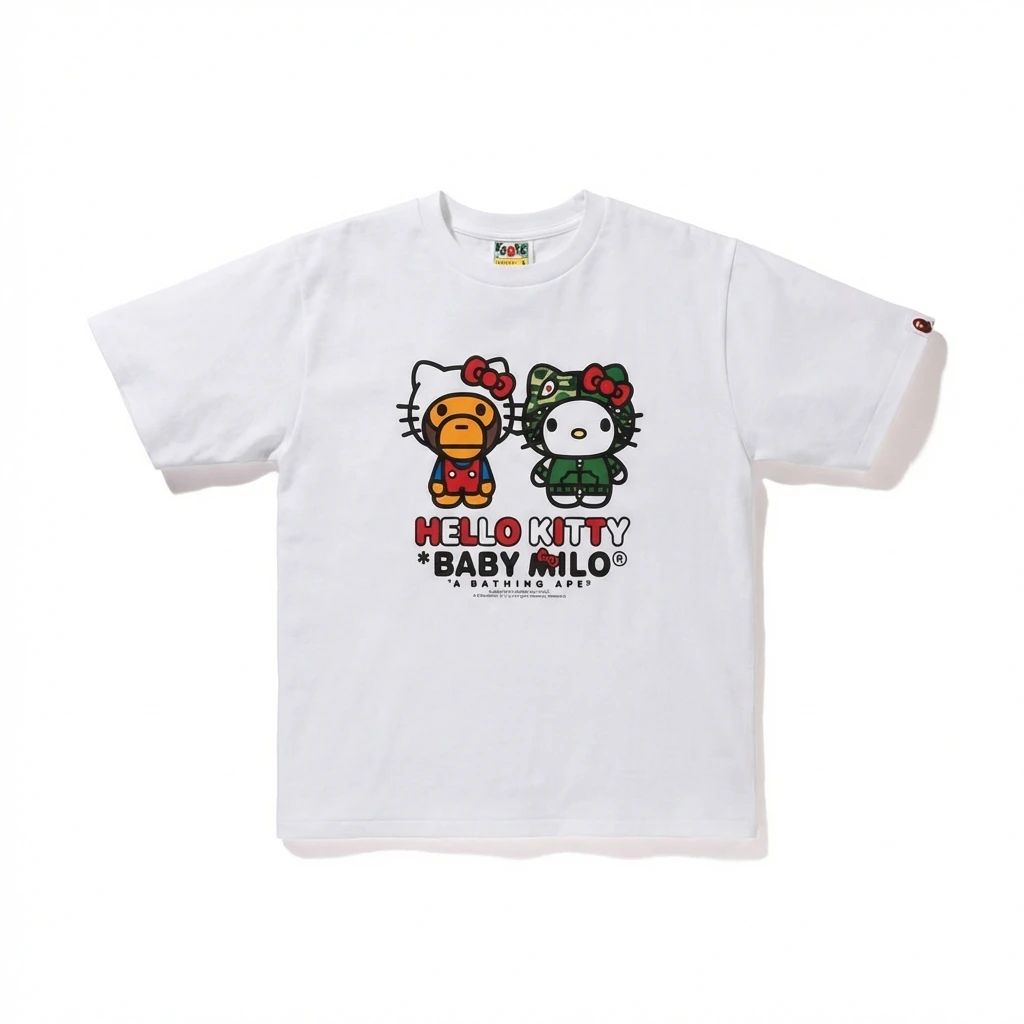 Bape Co-branded Cartoon White T-shirt