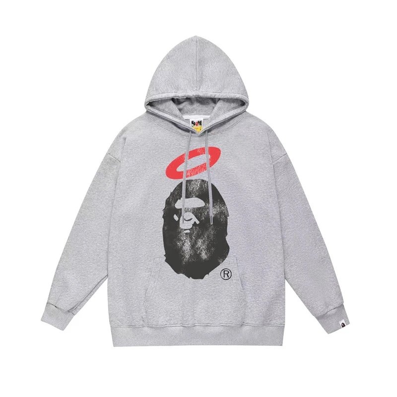 Bape Ape Head Grey Hoodie