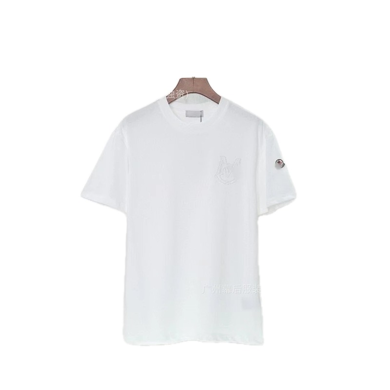 Moncler Embroidered Collection Casual-style White T-Shirt