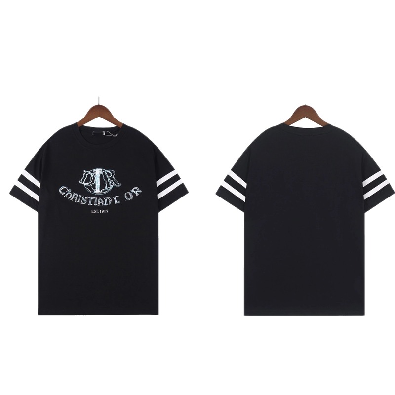 Dior Embroidered Vintage-style Black Short-sleeve T-shirt