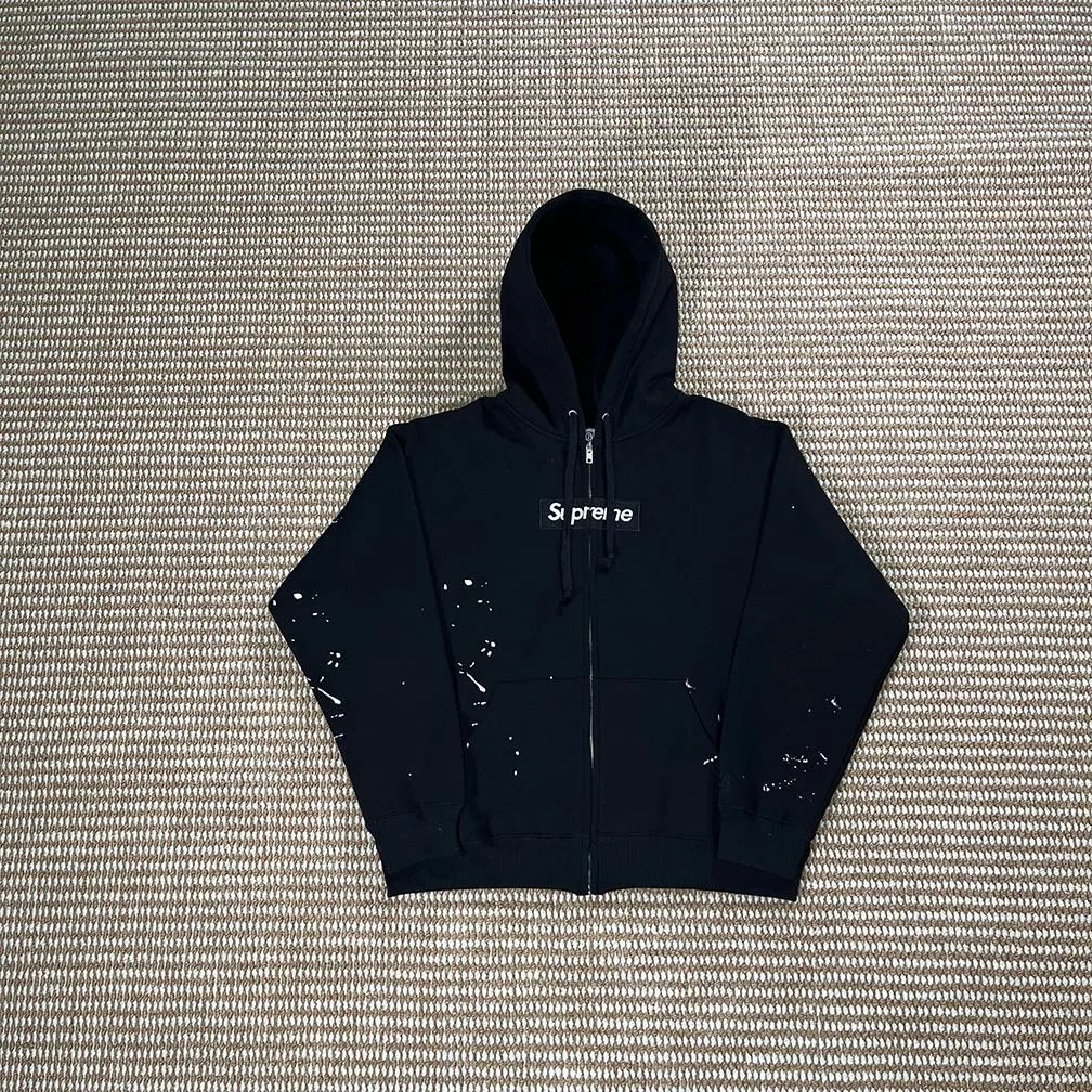 Supreme Black Speckled Small Logo Hoodie