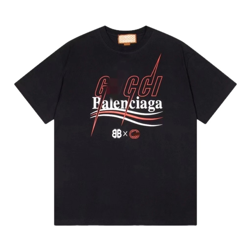 Balenciaga Co-branded Trendy Style Black Short-sleeve T-shirt