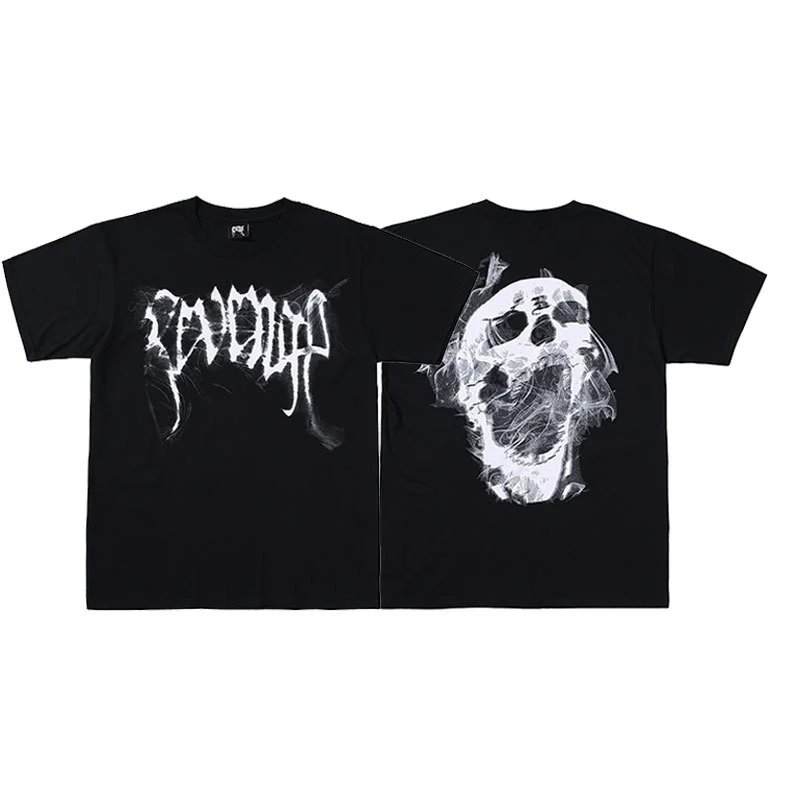 Revenge Black Skull Graphic T-Shirt Weekend Wear