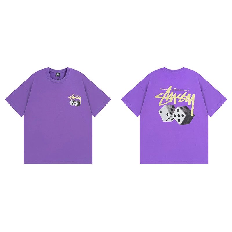 Stussy Purple Spider Graphic T-Shirt Campus Look Logo