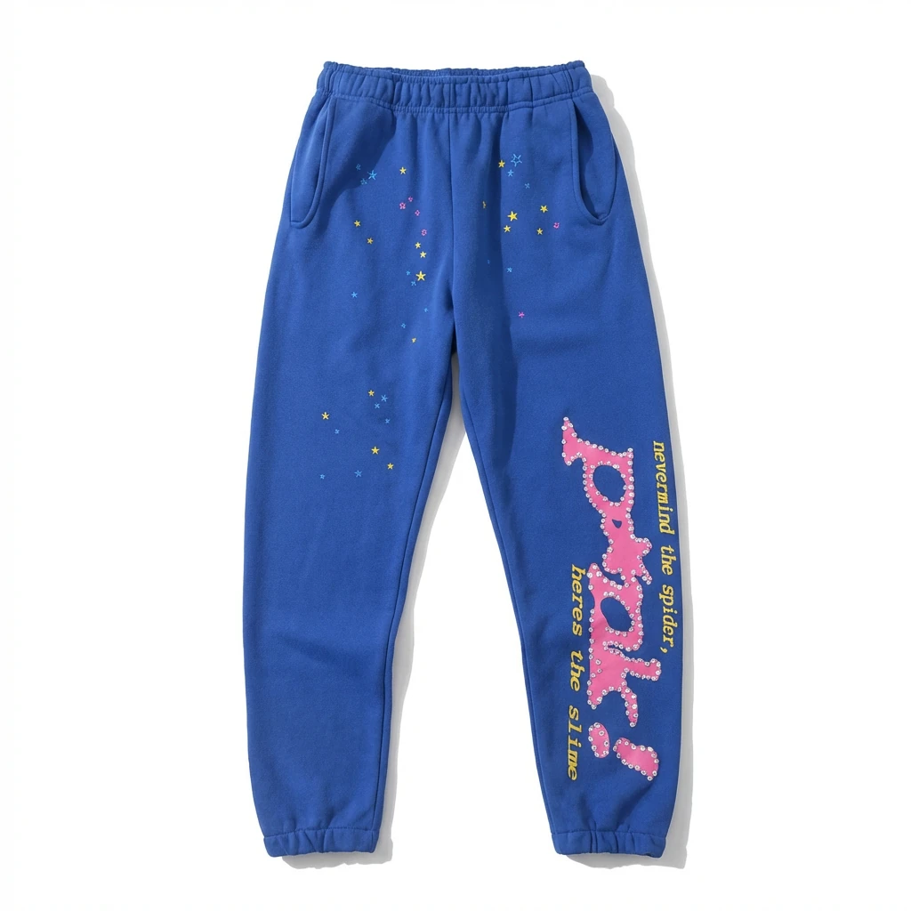 Sp5der Starry Sky Style Blue Sweatpants