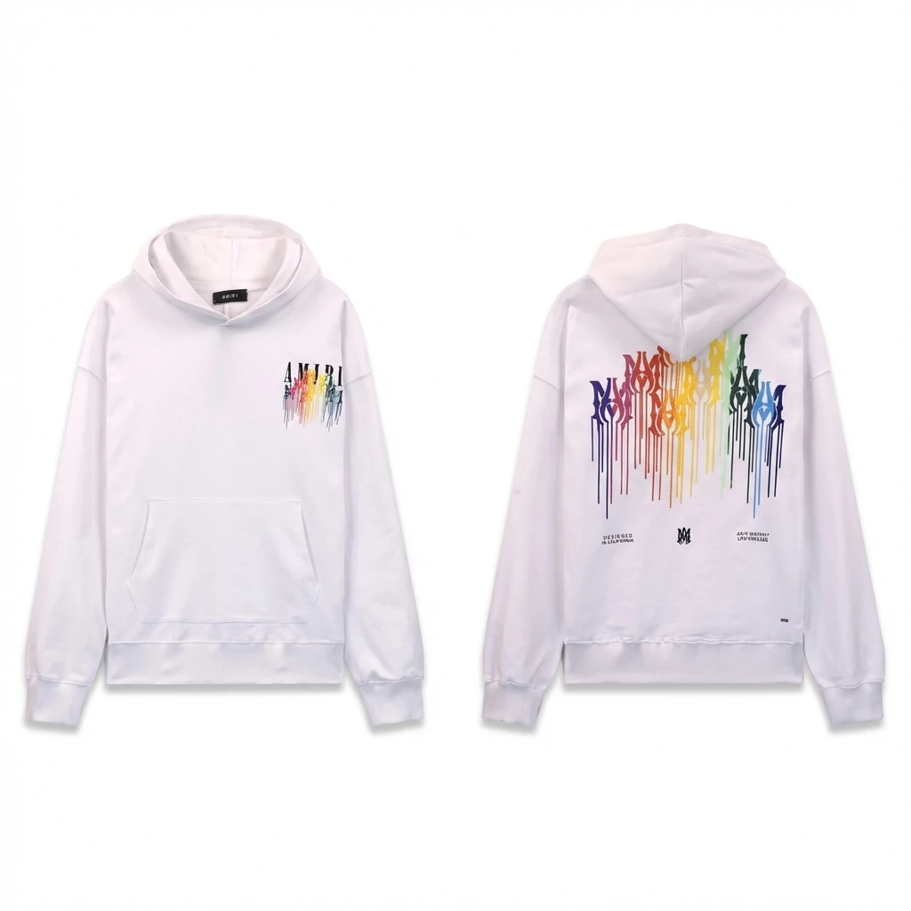 AMIRI Rainbow Wind White Hoodie