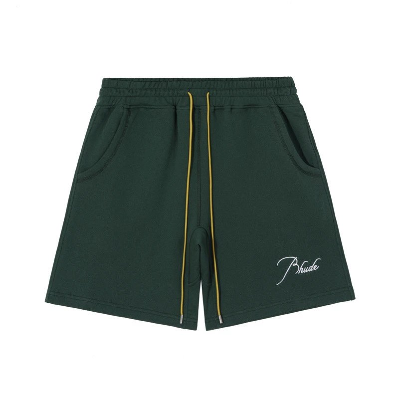 RHUDE casual style dark green shorts