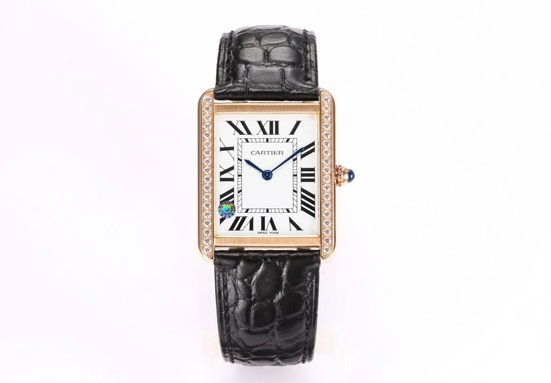 Gifting Cartier Tank-Style Dress Watch - Rose Gold And Black