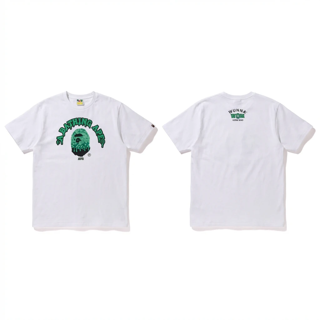 Bape Ape Head Minimalist Style White T-shirt
