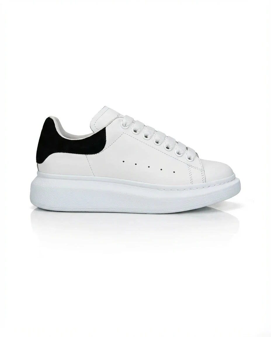 McQueen black and white thick-soled sports shoes