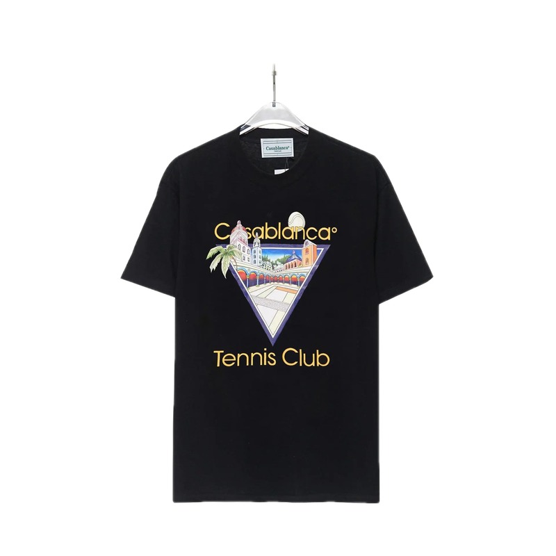 Casablanca Print Casual Black T-shirt