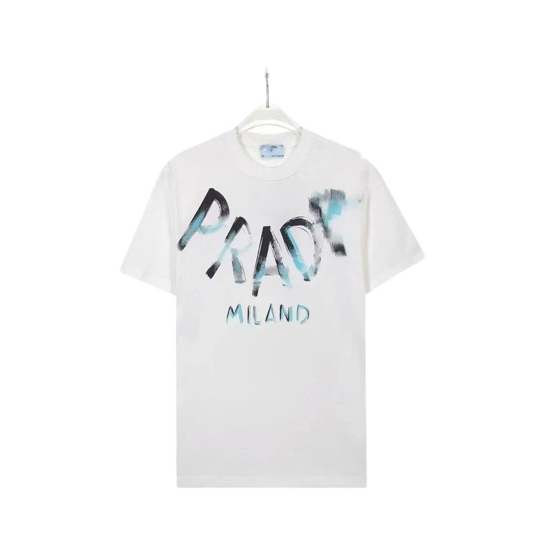 Prada Graffiti Street Style White Short-sleeve T-shirt