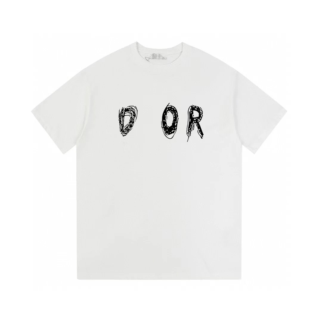 Dior Graffiti Collection Trendy Cool Style White T-Shirt