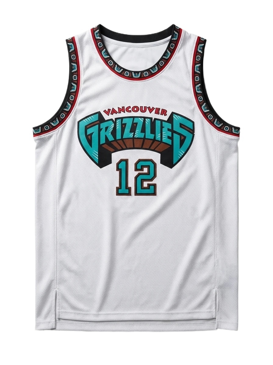Grizzlies No. 12 white basketball jersey