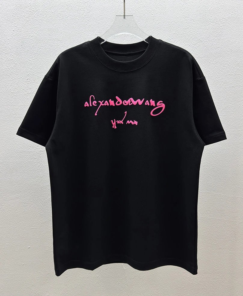 Alexander Wang Foam Print Street Style Black Short-sleeve T-shirt