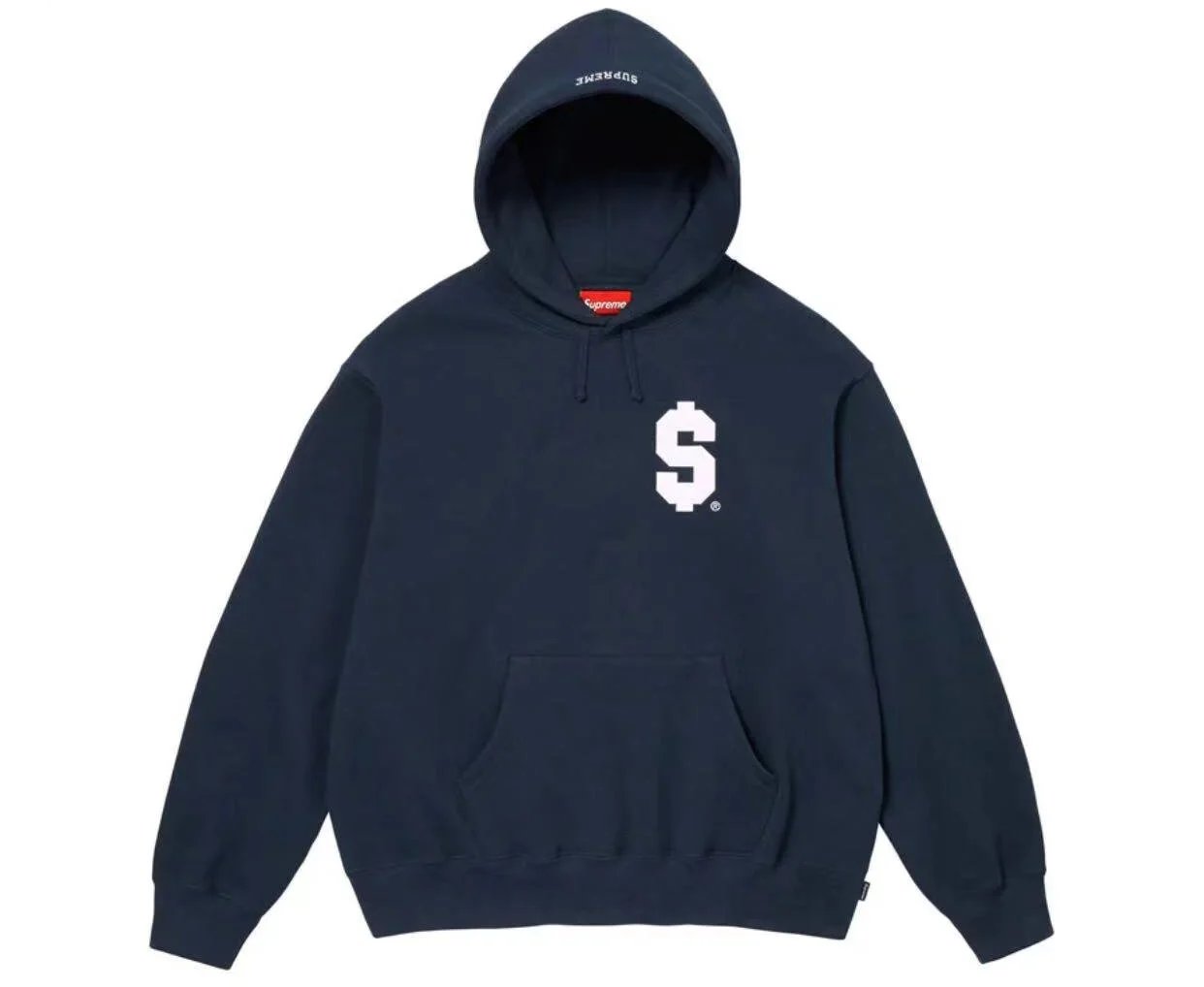 Supreme Daily Logo hoodie Gray Red Oversized with Visual Detail