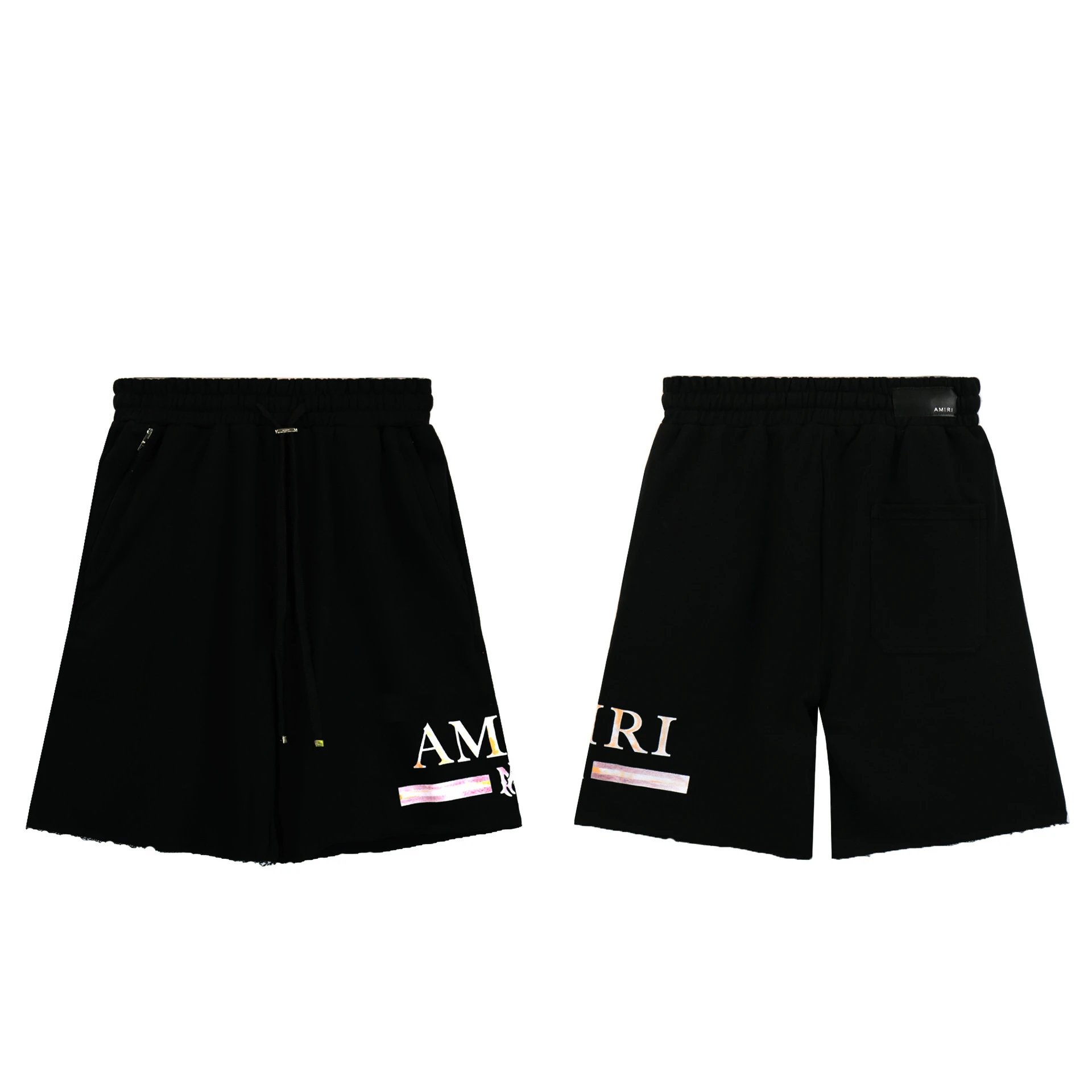 AMIRI Letter Print Street Style Black Shorts