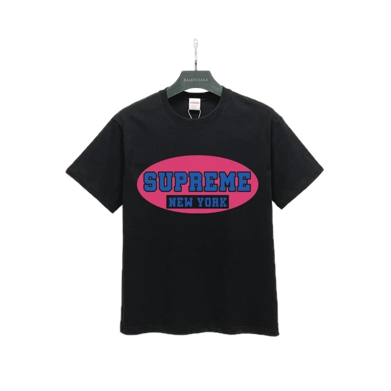 Supreme New York Print Street Style Black T-Shirt