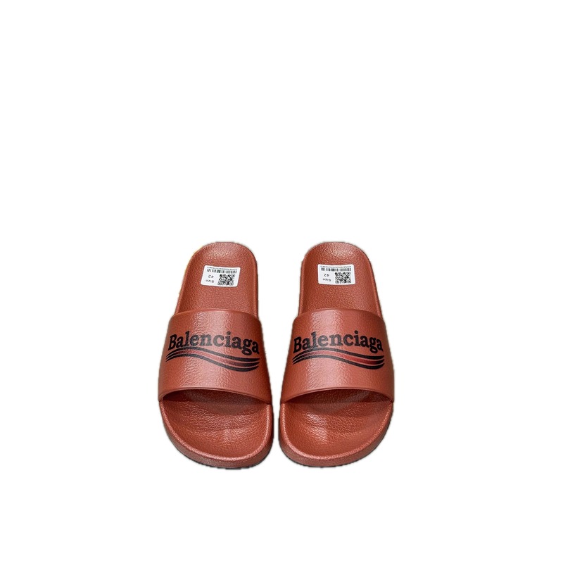 Balenciaga Printed Casual Red-Brown Slippers
