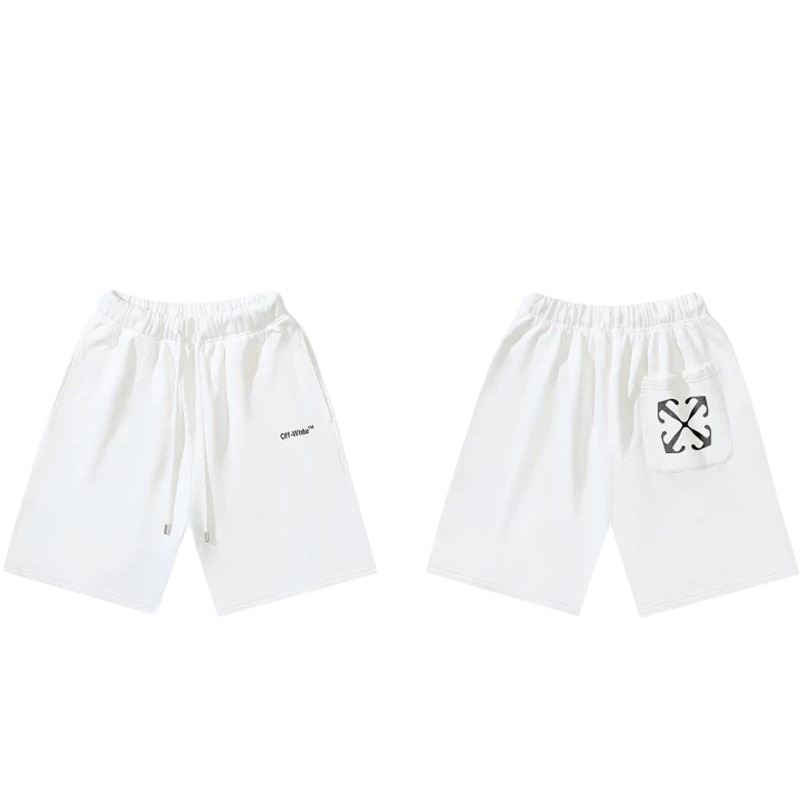 Off-White minimalist style white shorts