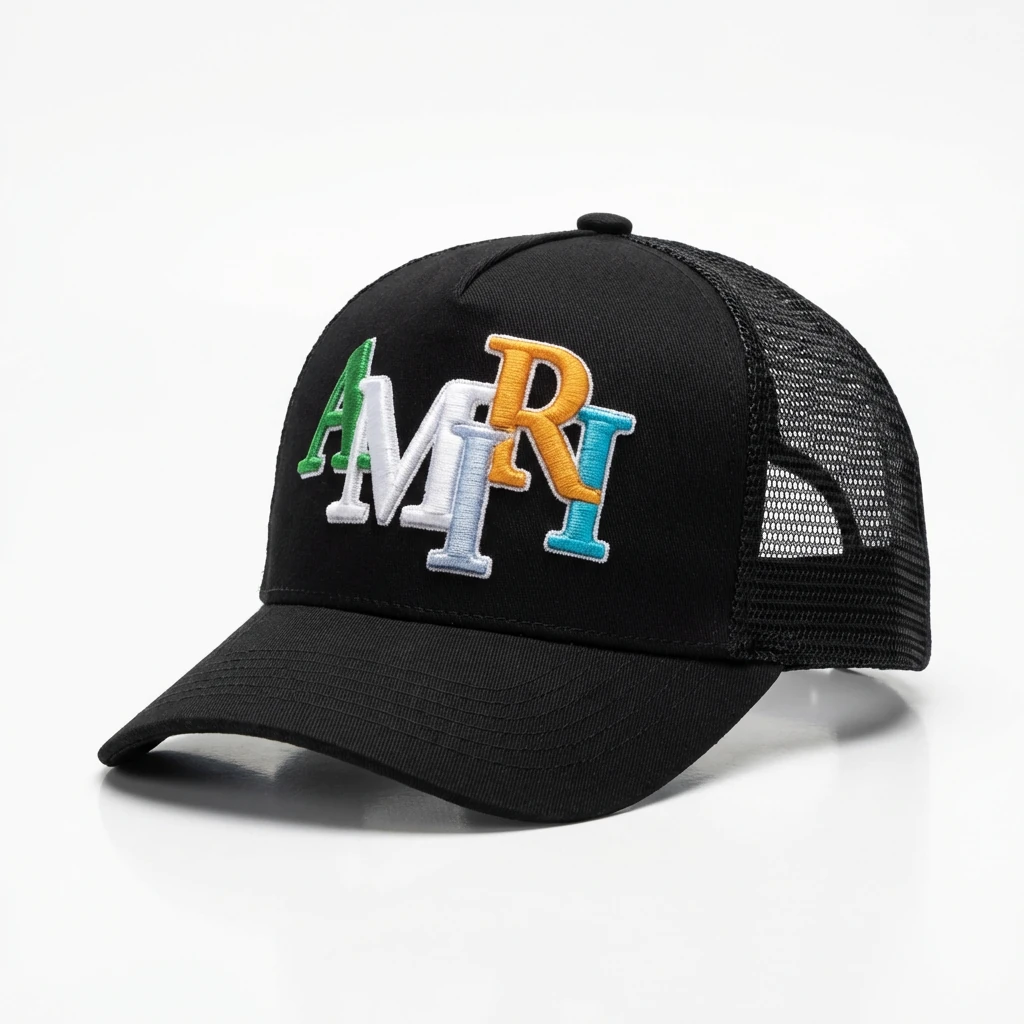 AMIRI letter embroidery black baseball cap