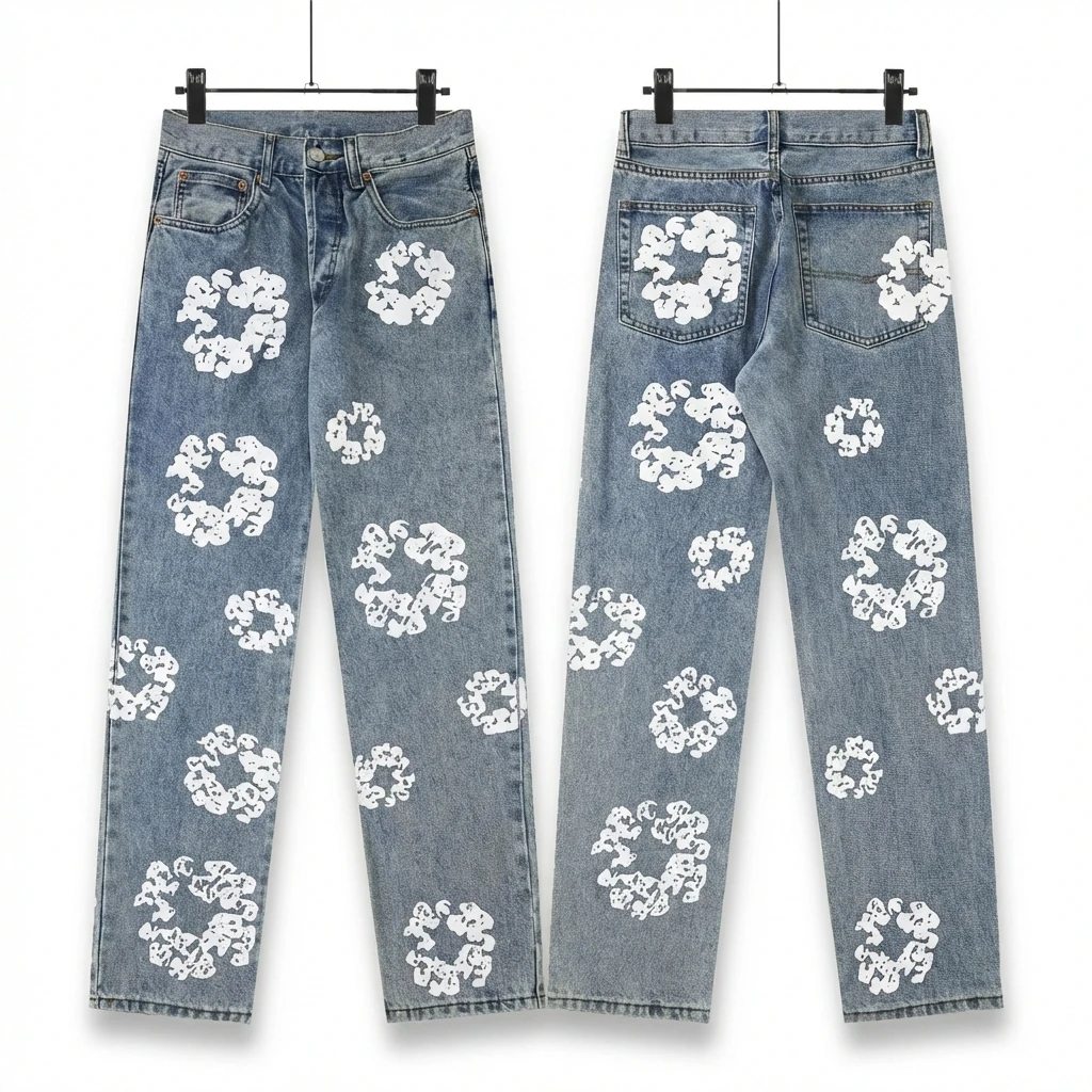 DENIM TEARS Printed Retro-Style Jeans