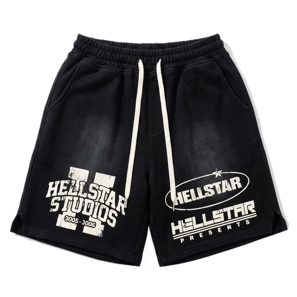 Hellstar dark style black shorts