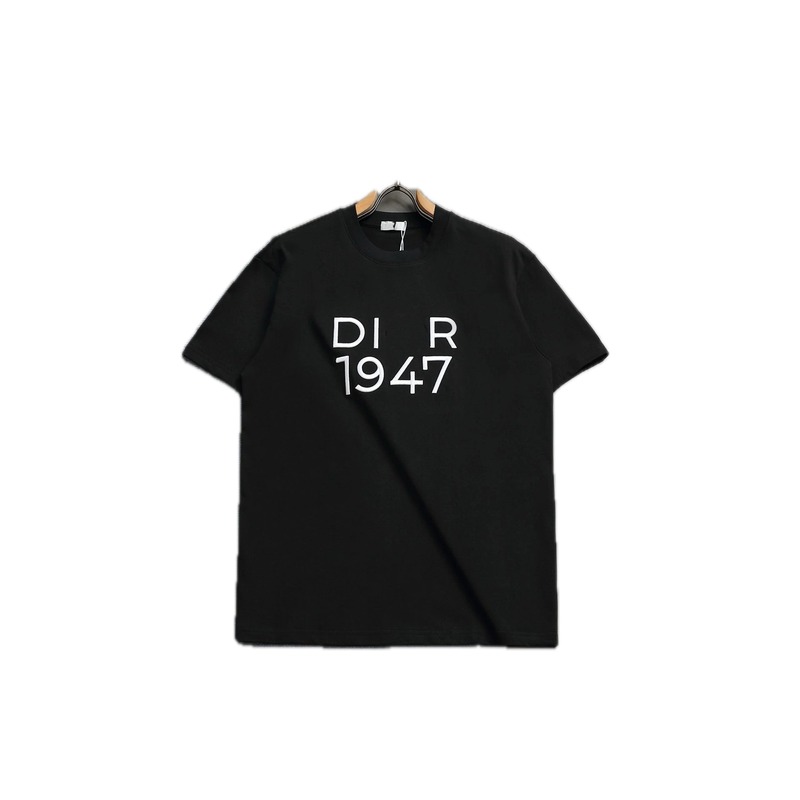 Dior 1947 Minimalist Trendy Black Short-sleeve T-Shirt