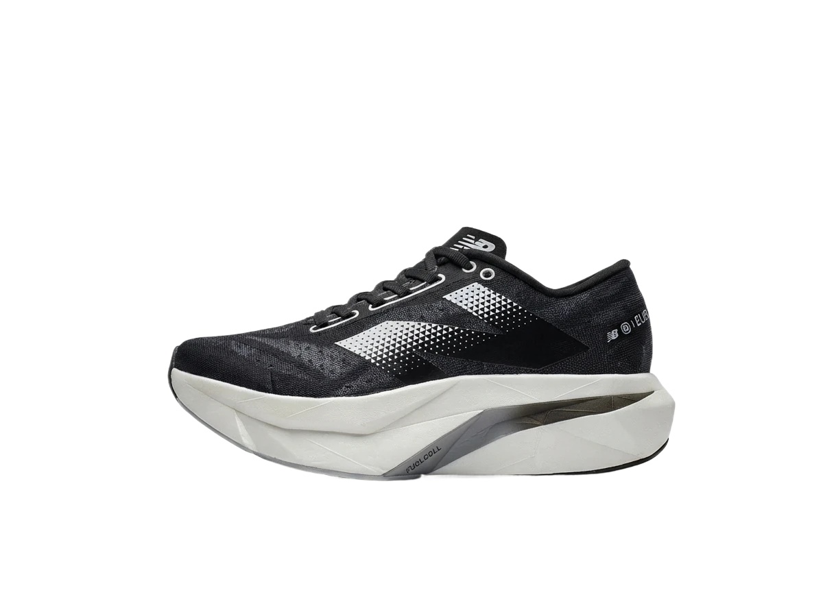 New Balance retro-style black and grey running shoes