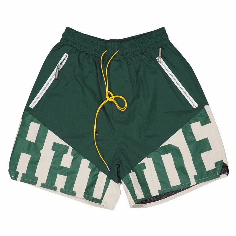 RHUDE sporty green shorts