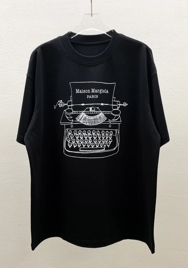 Maison Margiela Typewriter Vintage Style Black T-Shirt