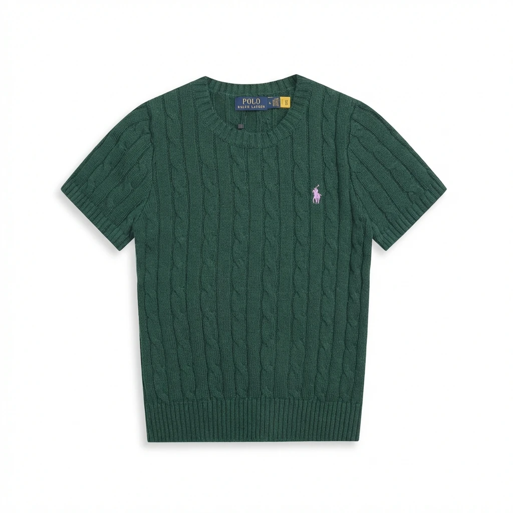 Ralph Lauren Polo Series Retro Style Dark Green Knitted Sweater