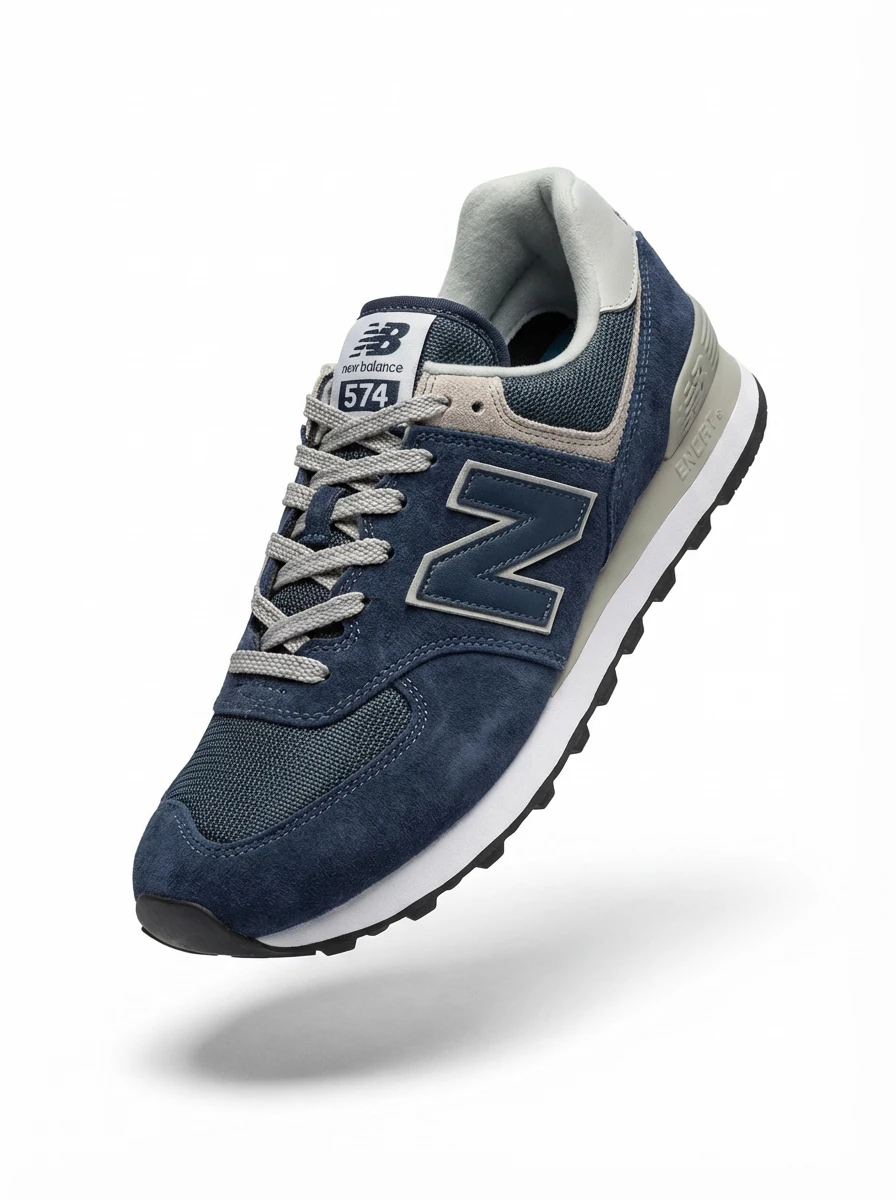 New Balance retro dark blue sports shoes