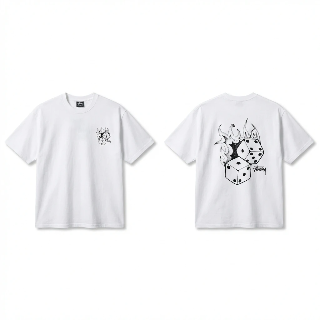 Stussy Dice Print Style White T-shirt