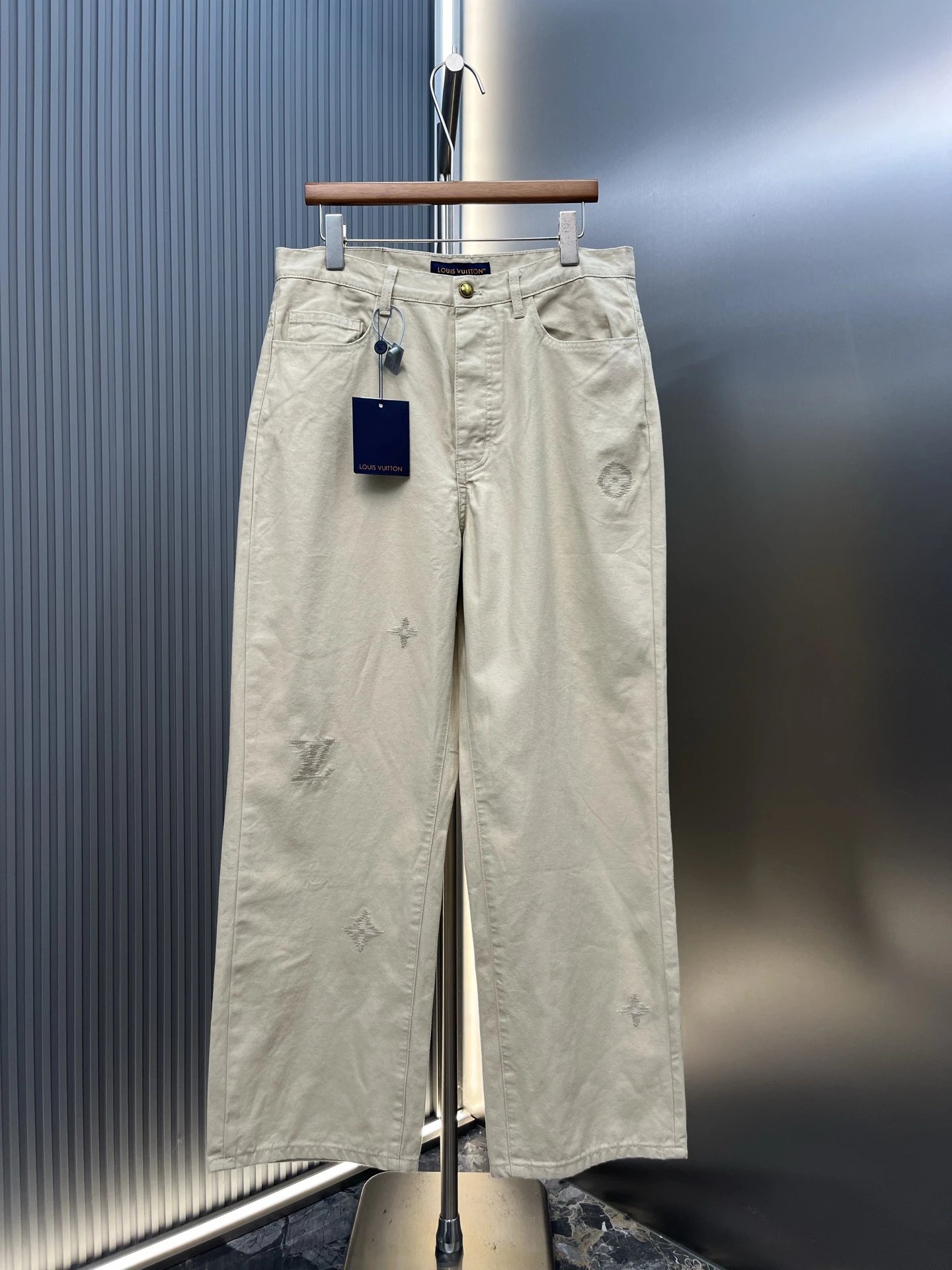 Wide Utility Pants in Stone - relaxed leg