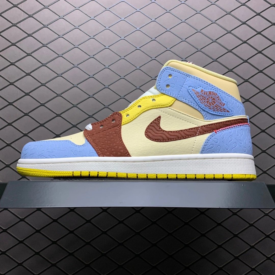 Jordan Basketball High-Tops in Pastel Multicolor with Molded Eyelet Wings
