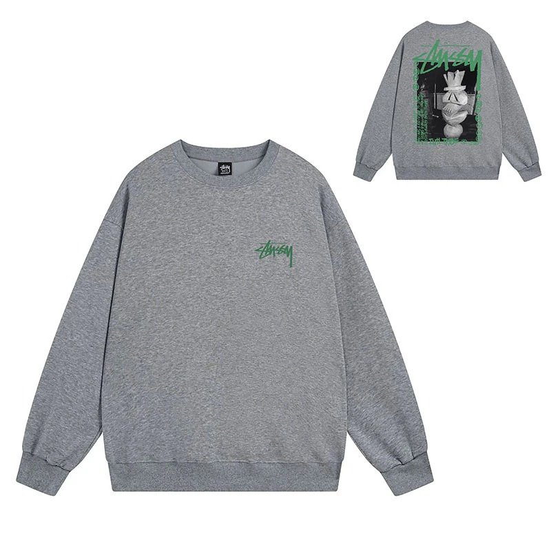 Stussy Gray Style 540 Graphic SweatShirt Clean Finish