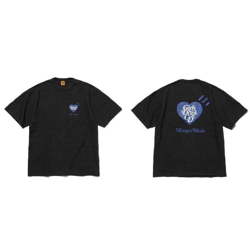Human Made Sport Heart logo T-shirt Black Green Human for Collection Drops