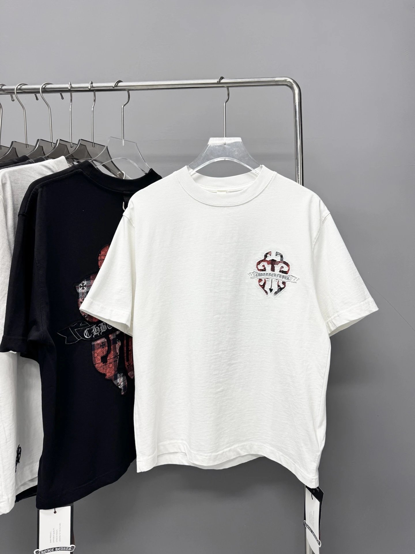 Chrome Hearts Patchwork Cross Street Style White T-Shirt