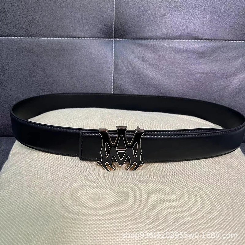 Amiri Daily Logo belt Black Belt Metallic for City Outfits